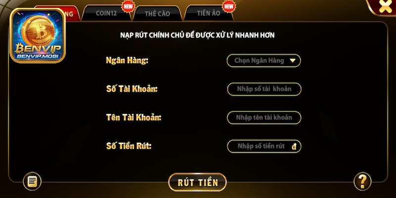 Giao dịch nhận thưởng đơn giản tại Benvip